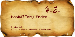 Hankóczy Endre névjegykártya